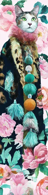 Cat bookmarks design of a cat in a long fluffy jacket